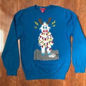 blue ugly Christmas sweater Boys size Large 12/14